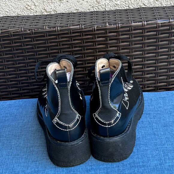 Free People ~ Western Mountains Hiker Boot ~ 37 ~ sz. 7  ~ Black Leather - Picture 8 of 11